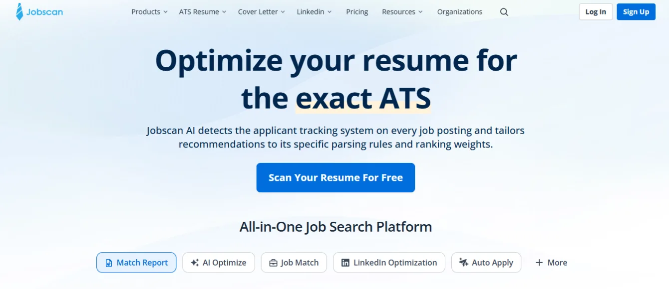 Jobscan ATS Resume Checker and Job Search Tools