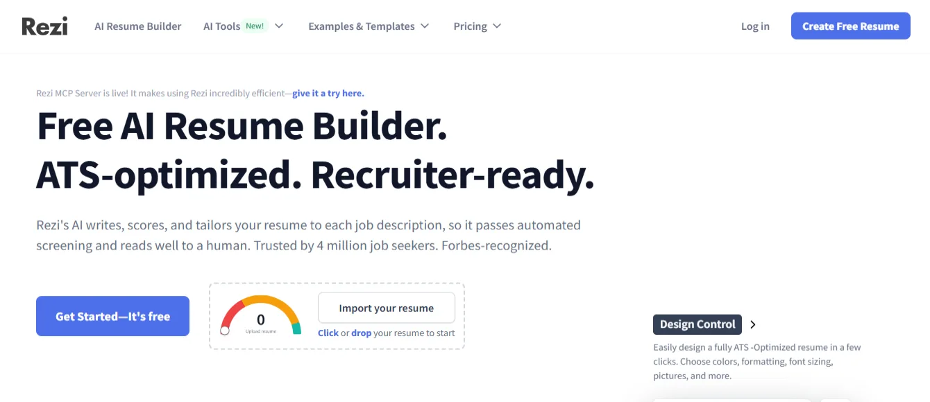 Free AI Resume Builder - Create an ATS-Ready Resume in Minutes | Rezi