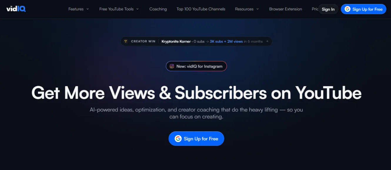 vidIQ: Get More Subscribers & Views on YouTube | YouTube Tools